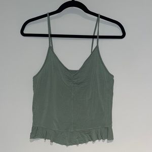 Light green ruched tank top